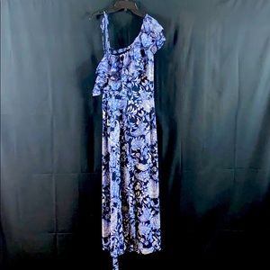 Women’s blue print a sleeveless romper size 16